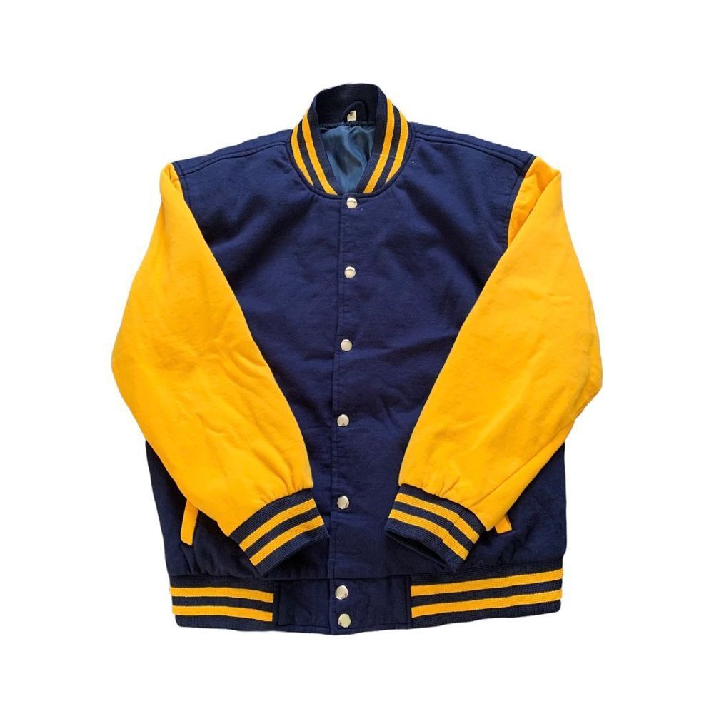 Vintage No Brand Navy & Yellow Varsity Letterman Jacket